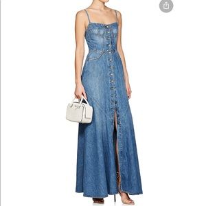 New $795 Jean Atelier Agnes Denim Maxi Dress